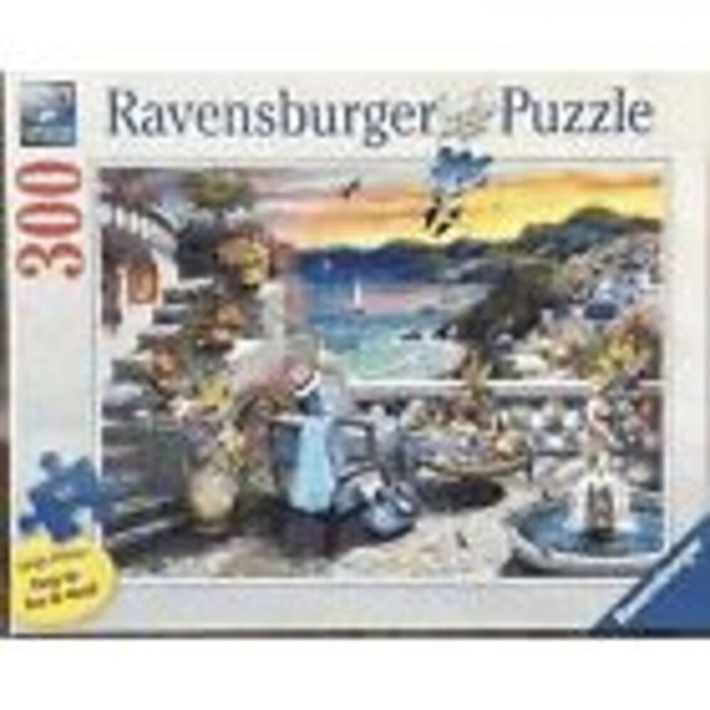 RAVENSBURGER 300 pc Puzzle, "Santorini Sunset" New Large Pieces